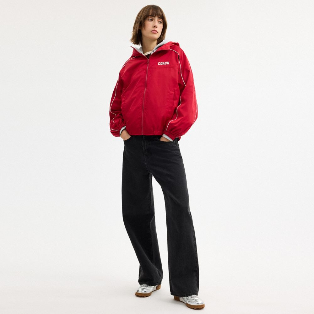 Coach Windbreaker In Recycled Polyester In Red