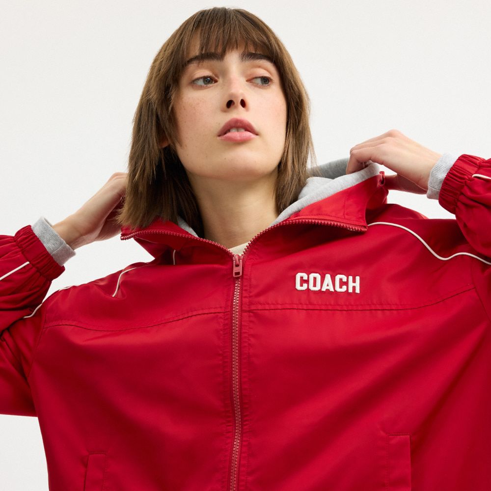 Coach Windbreaker In Recycled Polyester In Red