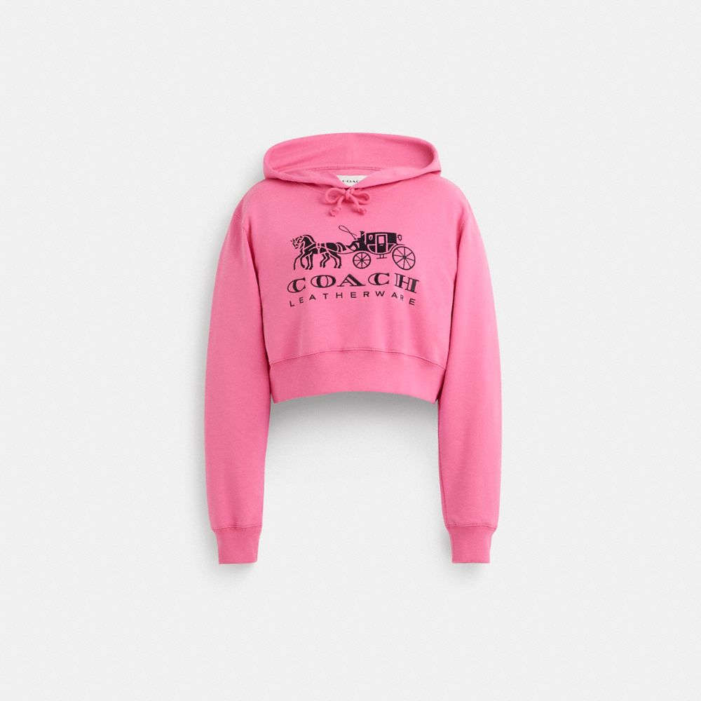Coach Restored Horse And Carriage Cropped Hoodie
