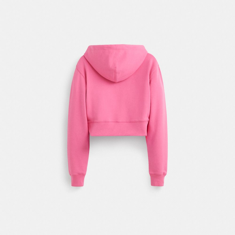 Coach Restored Horse And Carriage Cropped Hoodie In Pink