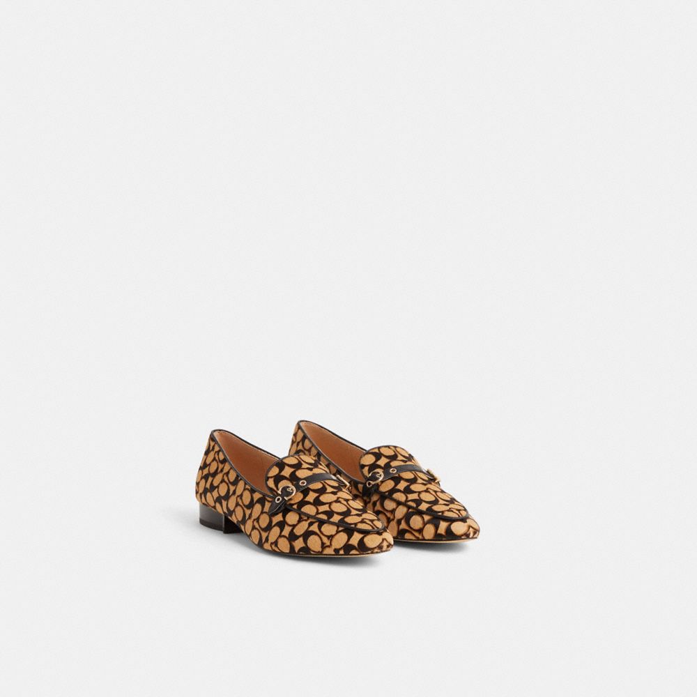 COACH®,Restored Isabel Loafer,Leather,Rubber,Loafer,Piping,Metal,Memory Foam Insole,Traction,Work,Multi Color,Angle View