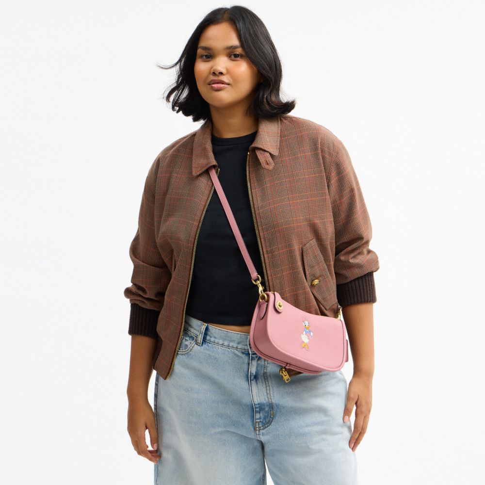 美品 コーチ モリーバケット ショルダーバッグ ダークブラウン×ピンク 極美品 コーチ モリーバケット ショルダーバッグ ダークブラウン