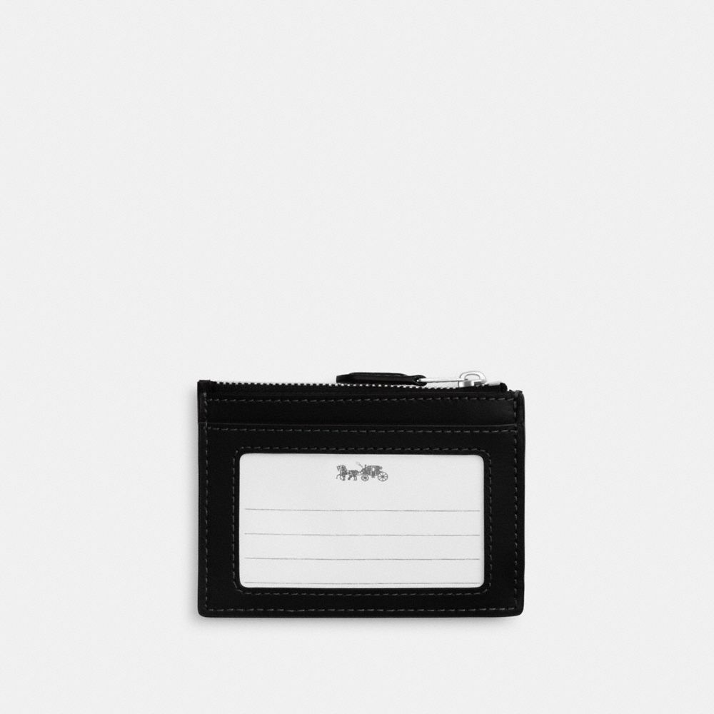 COACH®,Mini Skinny Id Case In Signature Denim,Black,Back View