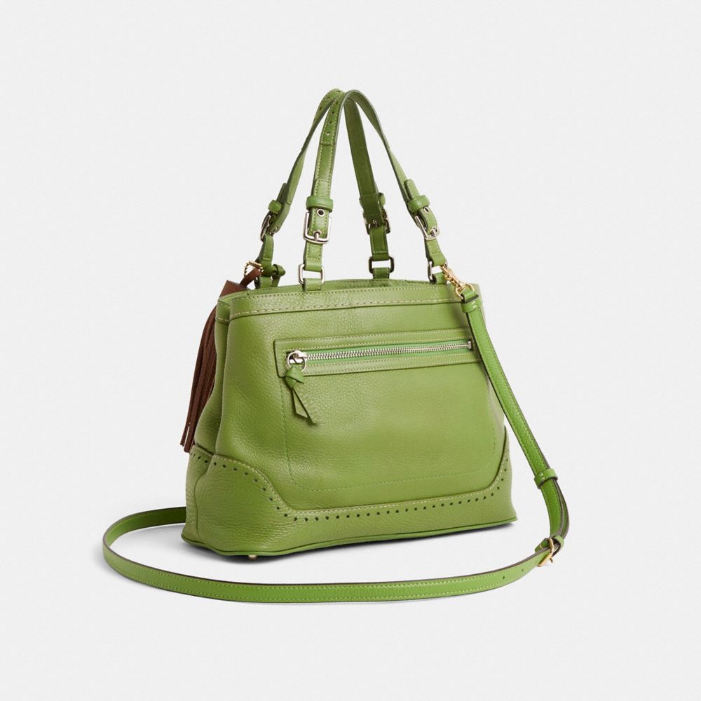 COACH®,Upcrafted Vintage Hamptons Small Carryall,Green,Angle View