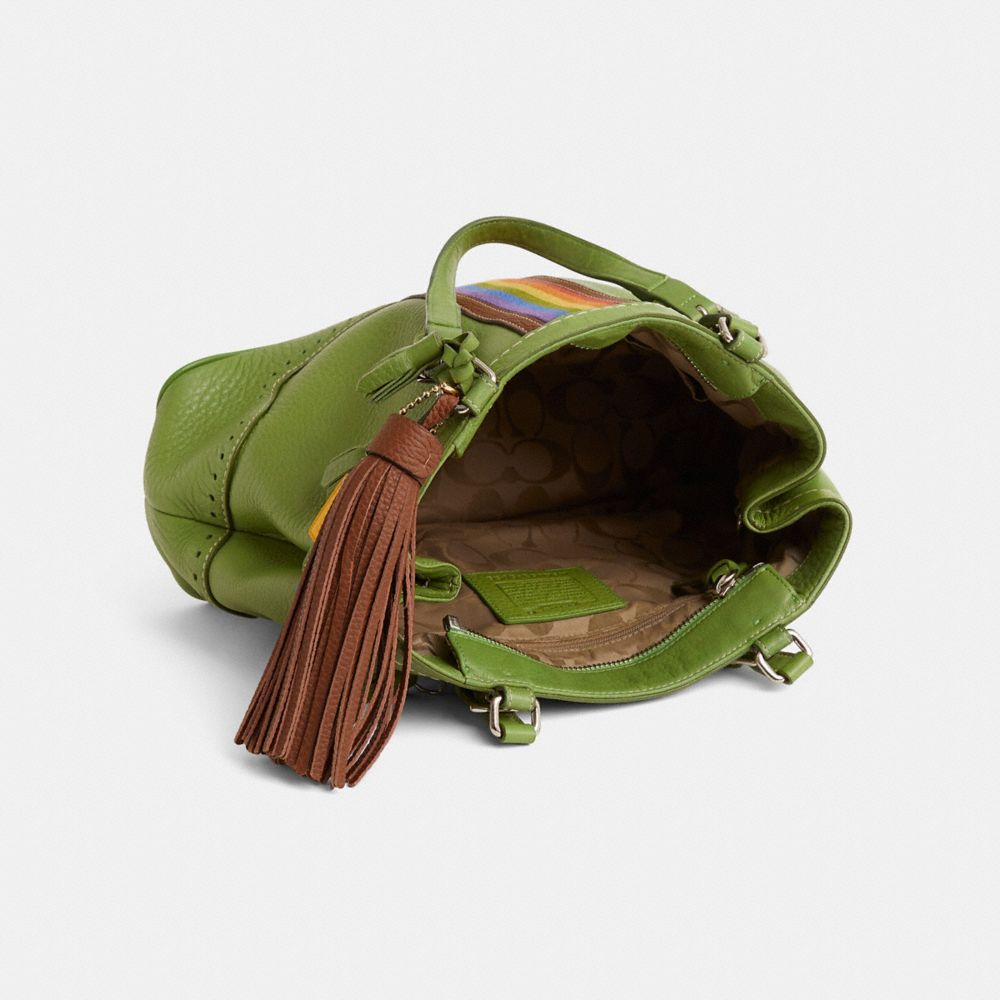 COACH®,Upcrafted Vintage Hamptons Small Carryall,Green,Inside View,Top View