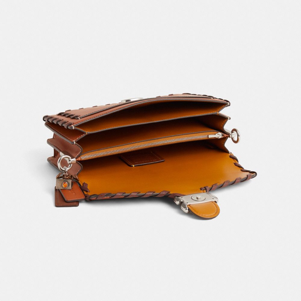 COACH®,Upcrafted Tabby Shoulder Bag 26,Leather,Shoulder Bag,Stitching,Logo,Metal,Whipstitch,Silver Metal,Gold Metal,Day Party,Brown,Inside View,Top View