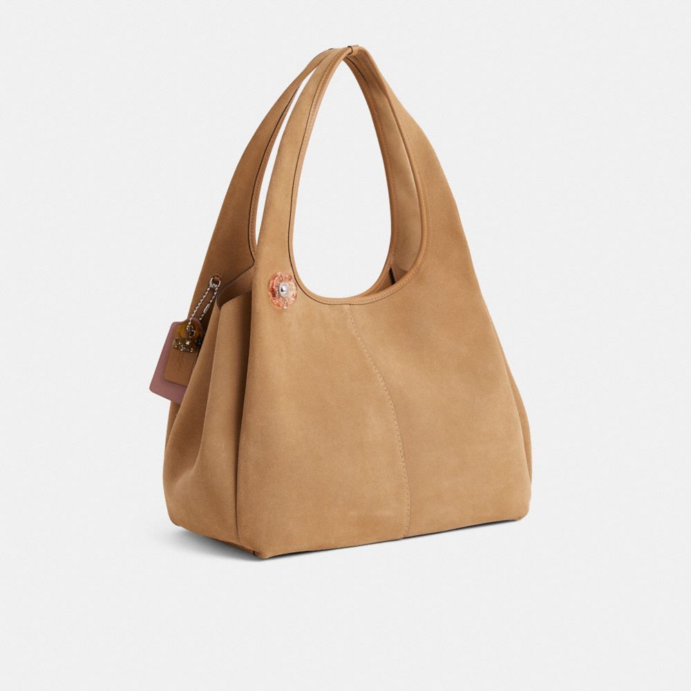 COACH®,Upcrafted Lana Shoulder Bag,Brown,Angle View