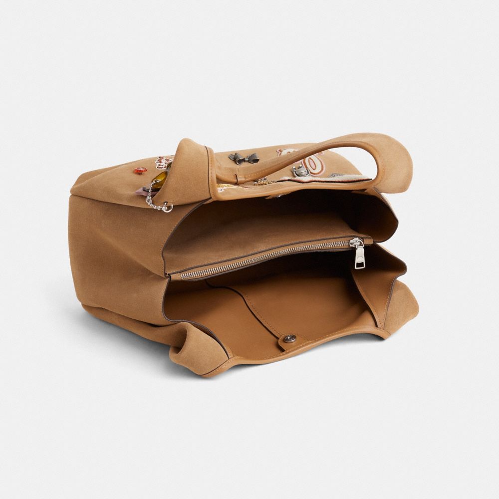 COACH®,Upcrafted Lana Shoulder Bag,Brown,Inside View,Top View