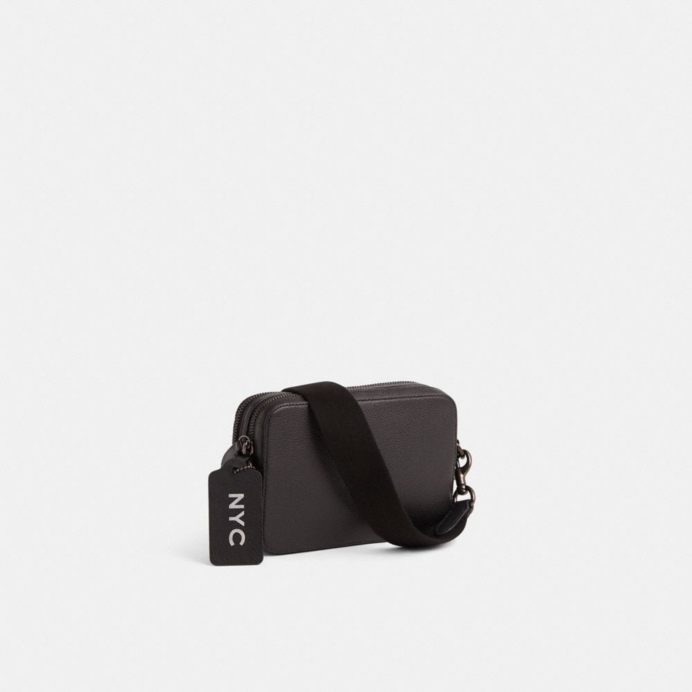 COACH®,Upcrafted Charter Crossbody 19,Black,Angle View