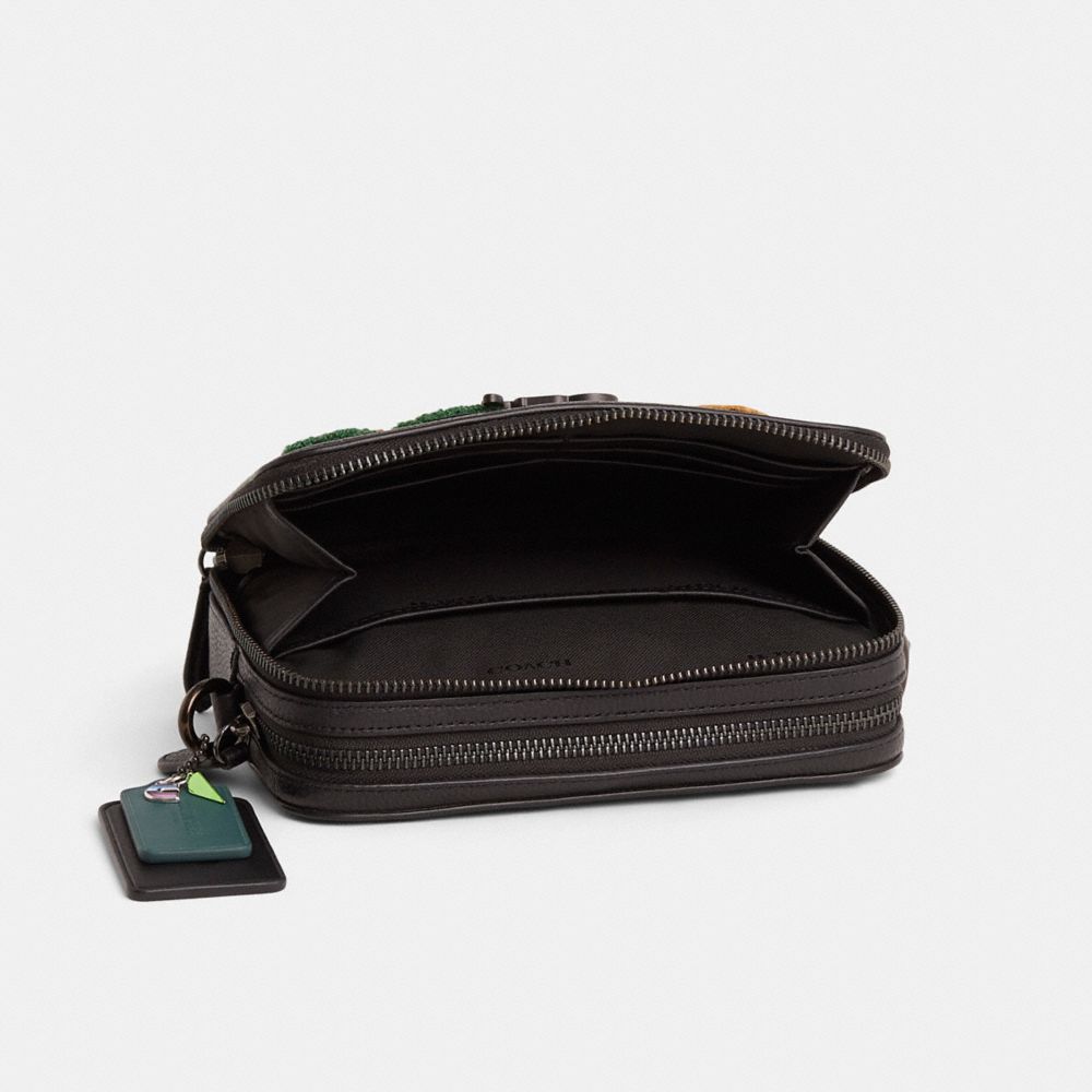 COACH®,Upcrafted Charter Crossbody 19,Black,Inside View,Top View
