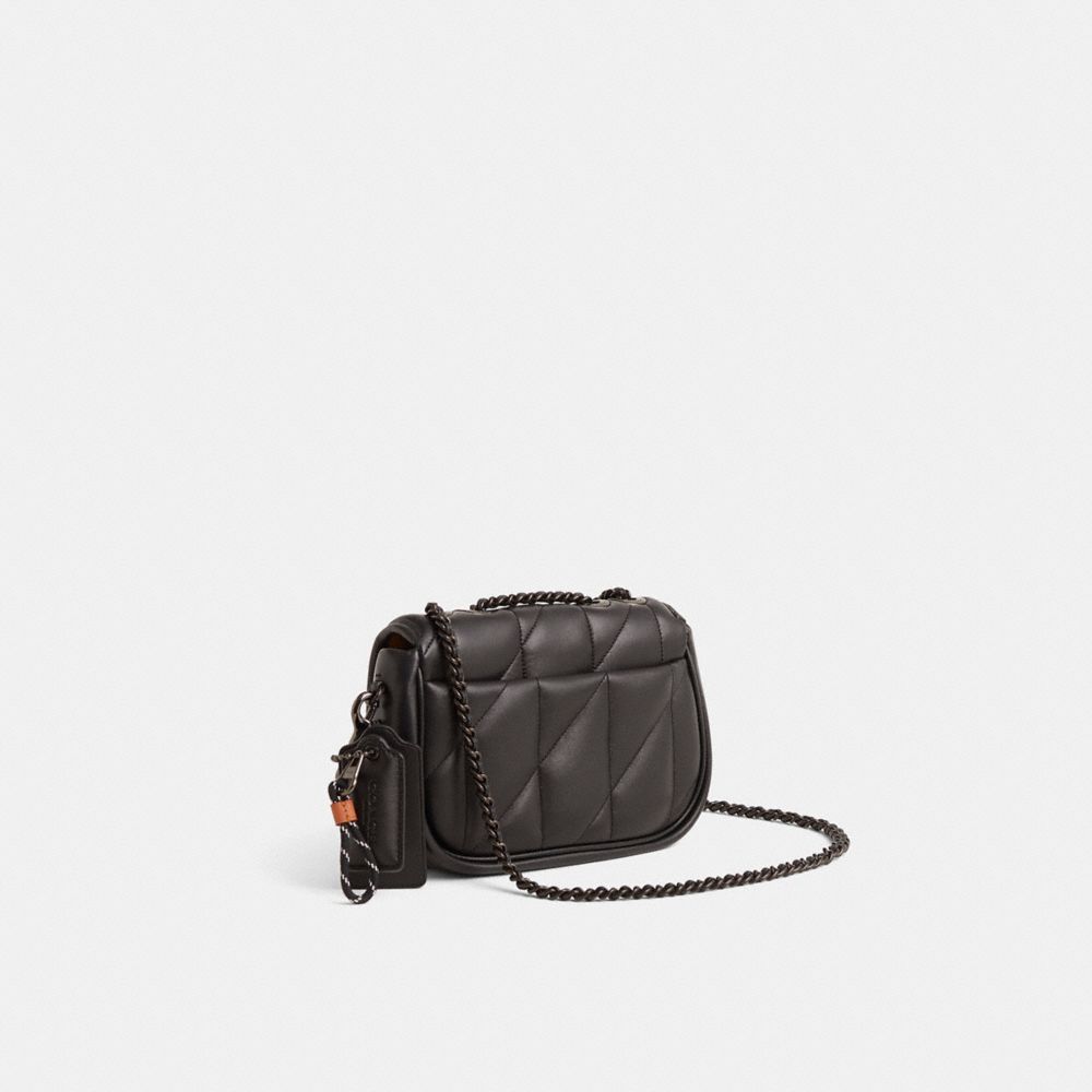 COACH®,Upcrafted Pillow Madison Shoulder Bag 18,Black,Angle View