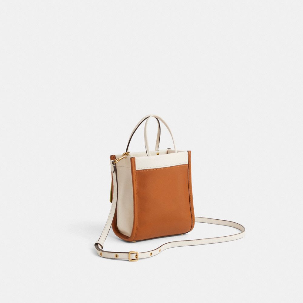 COACH®,Upcrafted Mini Cashin Tote,Beige,Angle View