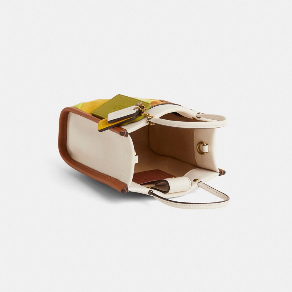 COACH®,Upcrafted Mini Cashin Tote,Beige,Inside View,Top View
