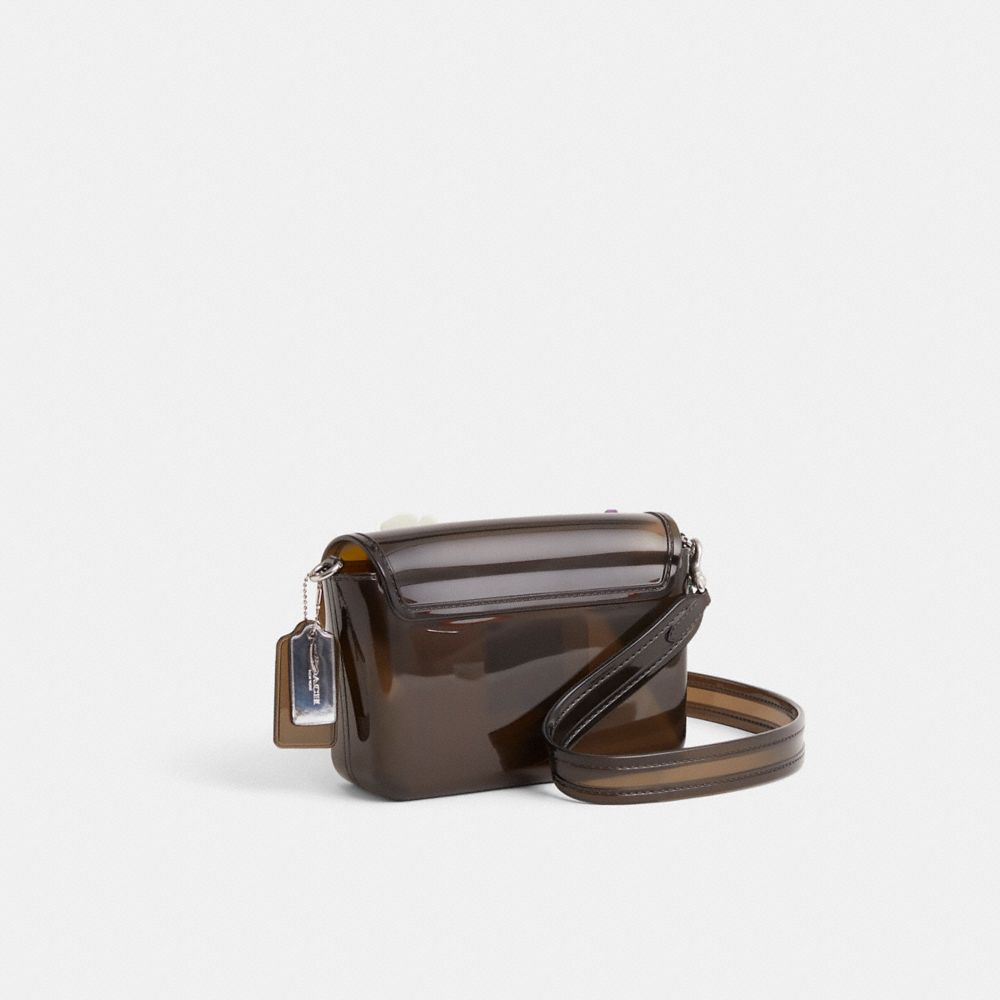 COACH®,Upcrafted Jelly Tabby,Polyurethane,Crossbody,Pattern,Mixed Media,Logo,Metal,Applique,Casual,Brown,Angle View