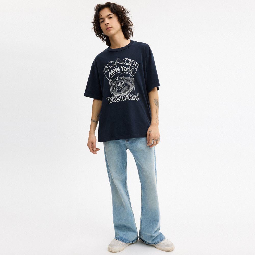 COACH®,Subway Relaxed T-Shirt In Organic Cotton,,Scale View