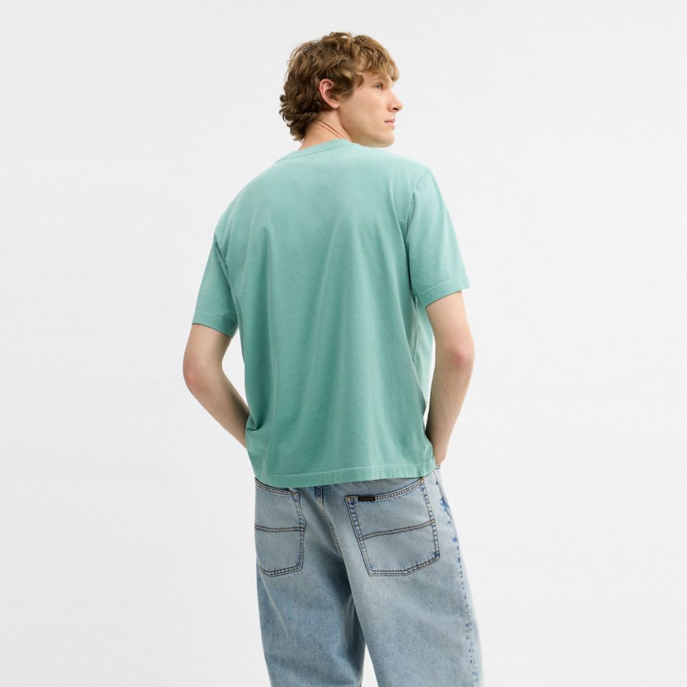 COACH®,T-SHIRT SUN FADE EASY EN COTON BIOLOGIQUE,Vert,Scale View