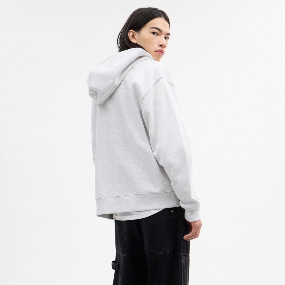 COACH®,Boxy Full Zip Hoodie,Cotton,Sweatshirt Jacket,Logo,Casual,,Scale View
