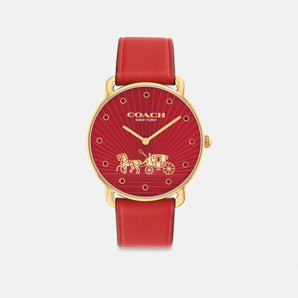 COACH®,Elliot New Year Watch, 36 Mm,Red,Front View