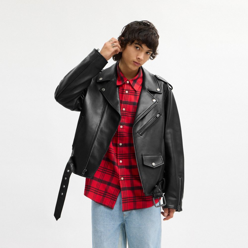 Мужские куртки Coach Lightweight Moto Jacket — фото 3