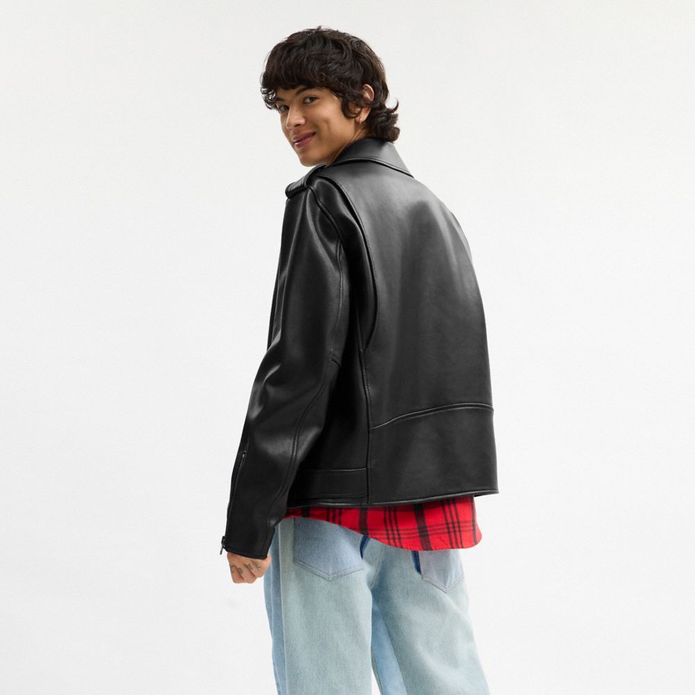 Мужские куртки Coach Lightweight Moto Jacket — фото 4