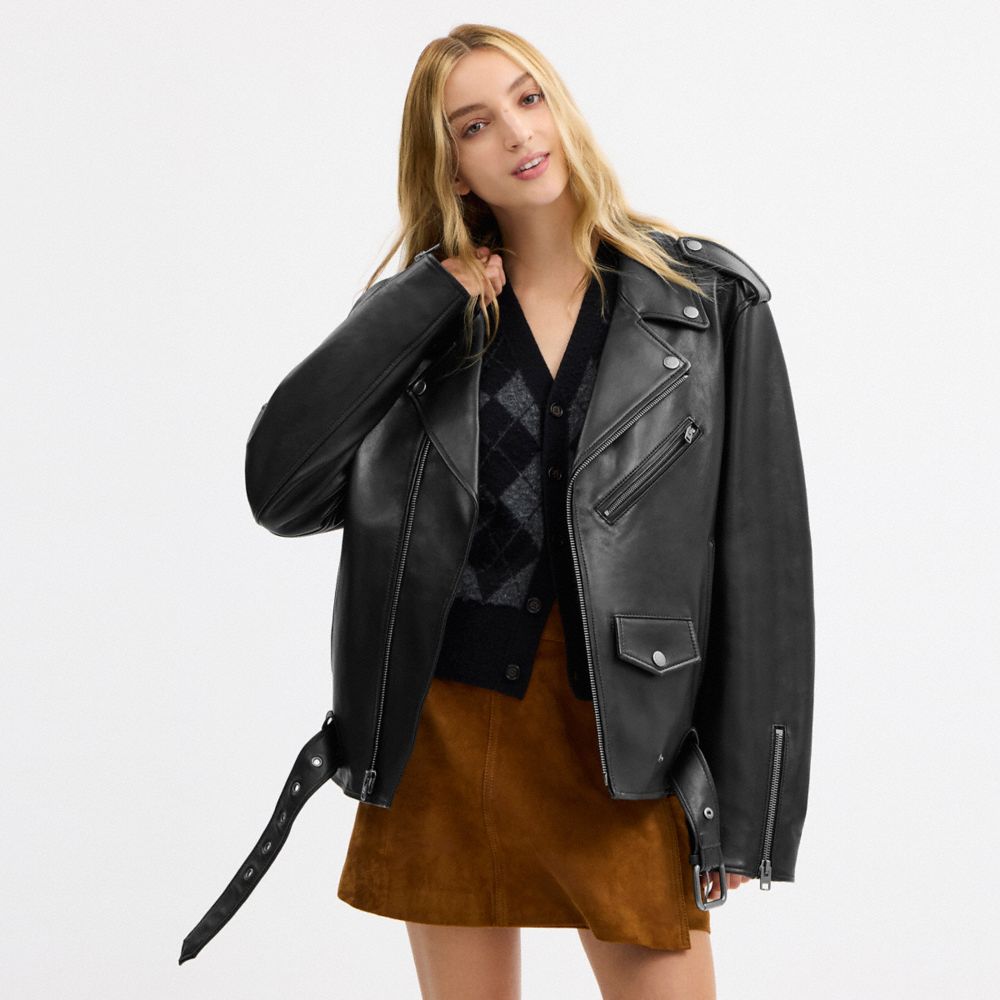 Мужские куртки Coach Lightweight Moto Jacket — фото 5
