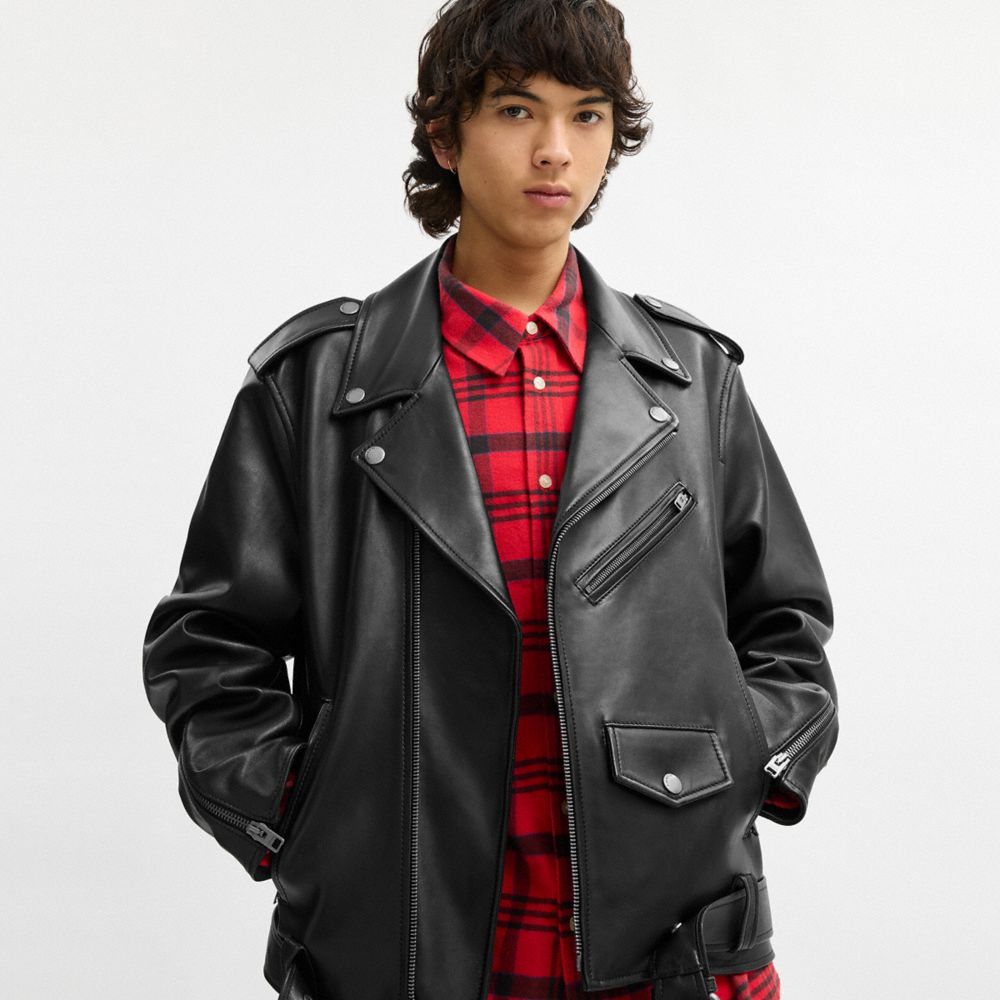 Мужские куртки Coach Lightweight Moto Jacket — фото 6