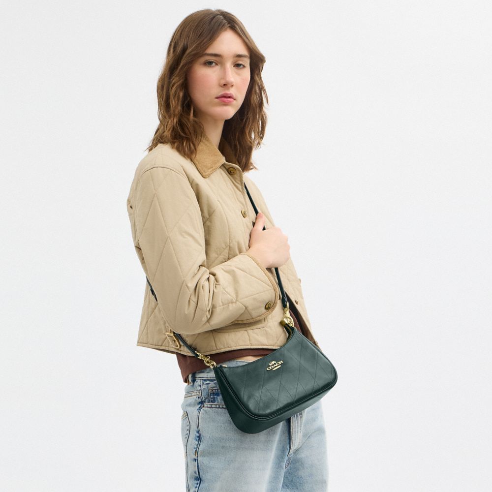 COACH®,Teri Shoulder Bag With Quilting,Emerald