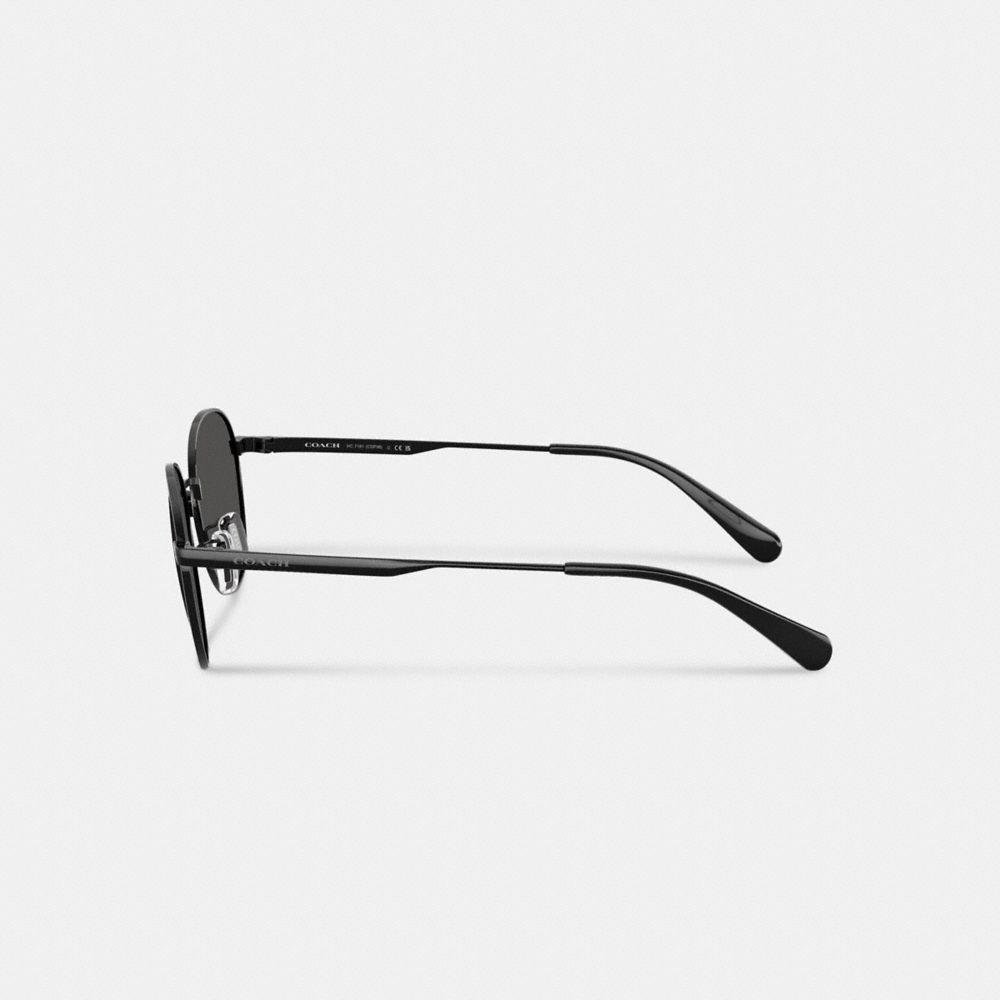 Мужские солнцезащитные очки Coach Metal Hangtag Round Sunglasses — фото 3