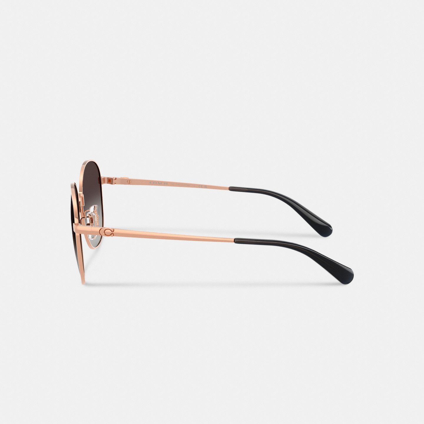 Женские очки Coach C Hardware Metal Round Sunglasses, цвет: Фиолетовый градиентный — фото 3