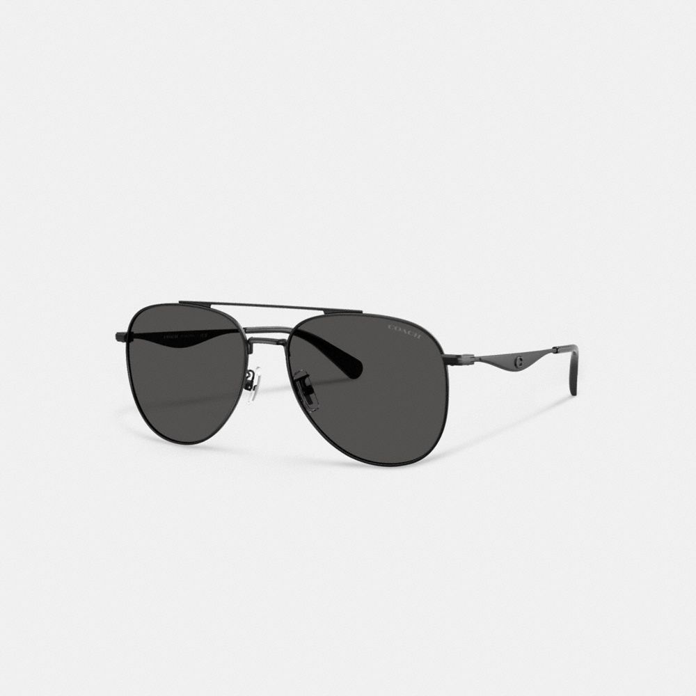 COACH®,C Hardware Metal Pilot Sunglasses,,Front View