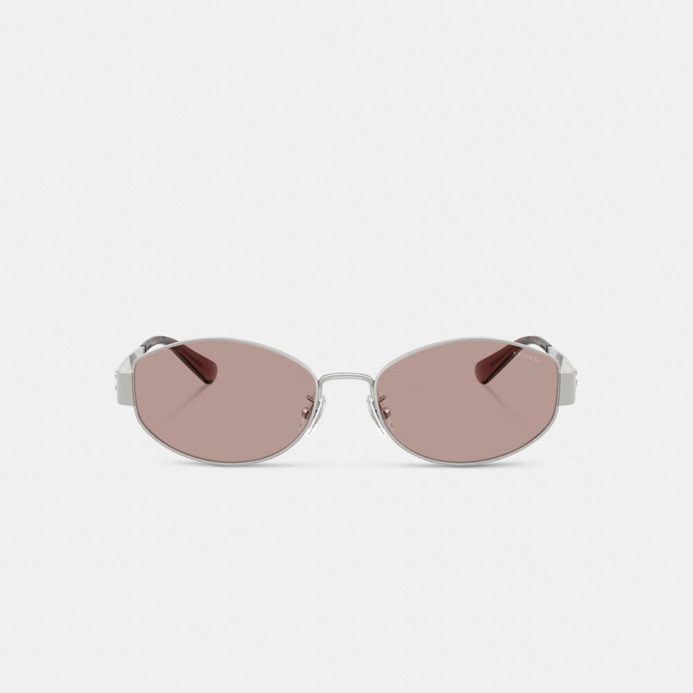 COACH®,C Hardware Metal Narrow Oval Sunglasses,,Inside View,Top View