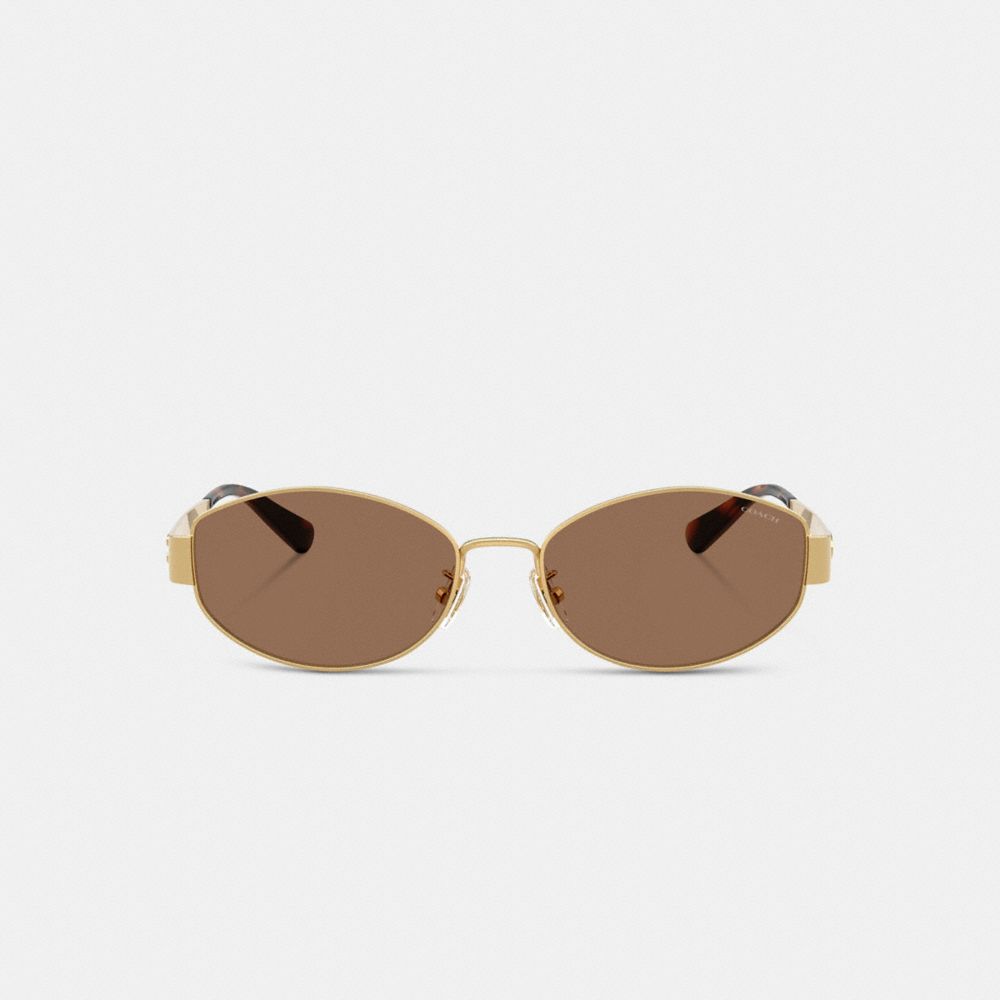 COACH®,C Hardware Metal Narrow Oval Sunglasses,,Inside View,Top View