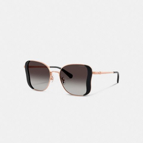Coach C Hardware Metal Butterfly Square Sunglasses