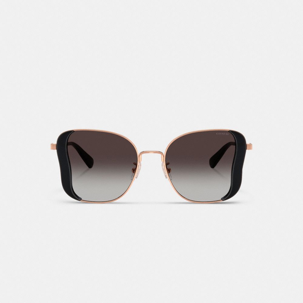 Coach C Hardware Metal Butterfly Square Sunglasses — фото 2