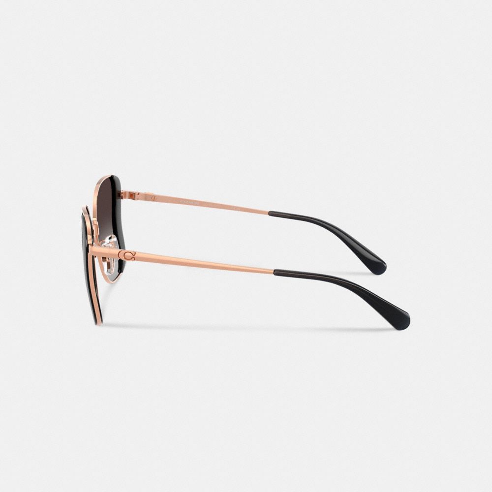 Coach C Hardware Metal Butterfly Square Sunglasses — фото 3
