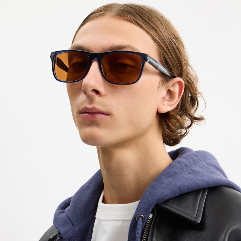 COACH®,Square Sunglasses,Wayfarer,Square,Casual,Brown,Detail View