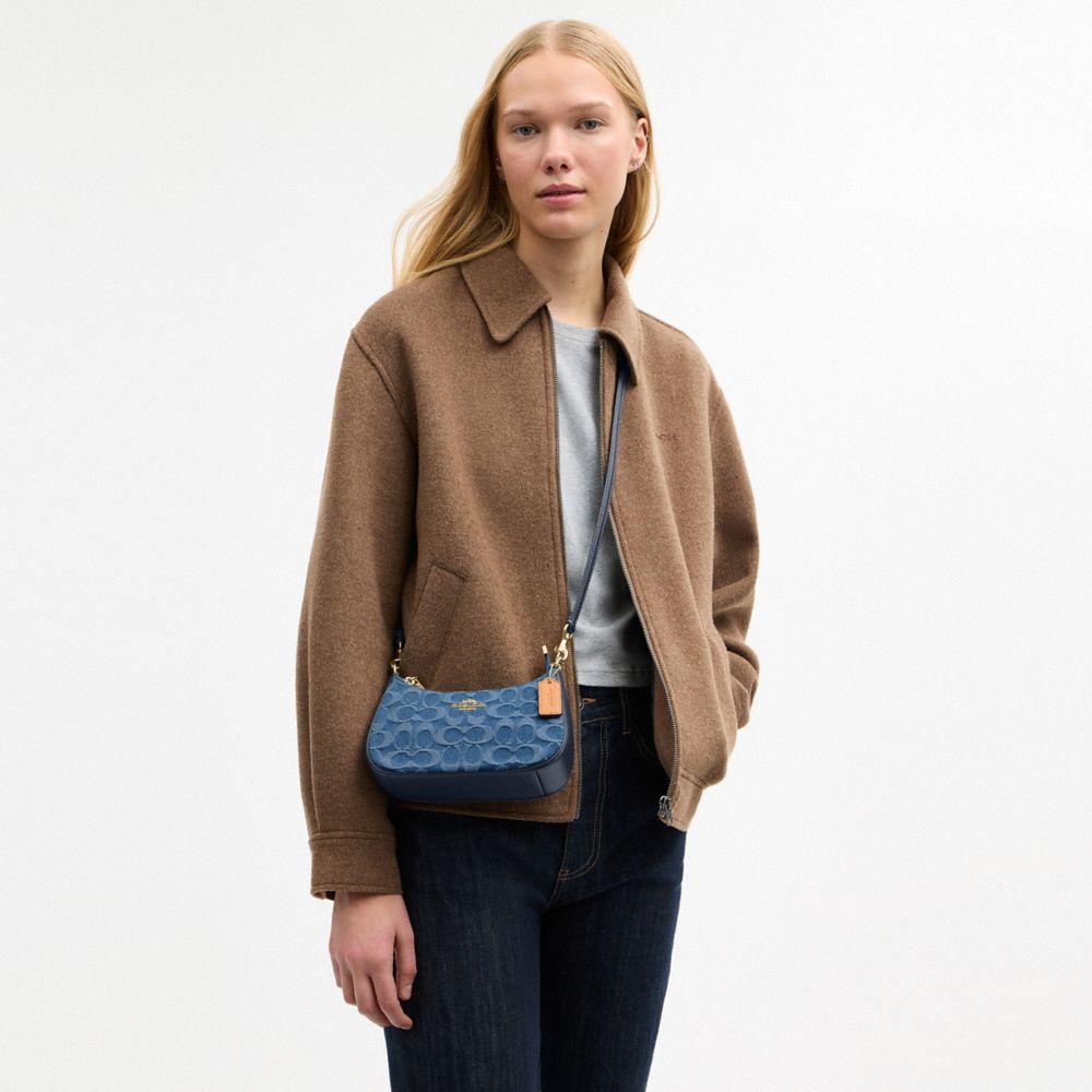 COACH®,Teri Mini Crossbody Bag In Signature Denim,Navy