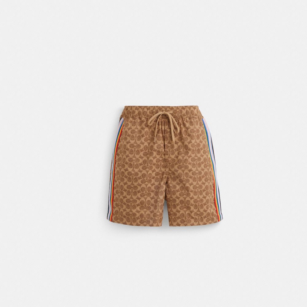 COACH®,Restored Rainbow Signature Shorts,,Front View