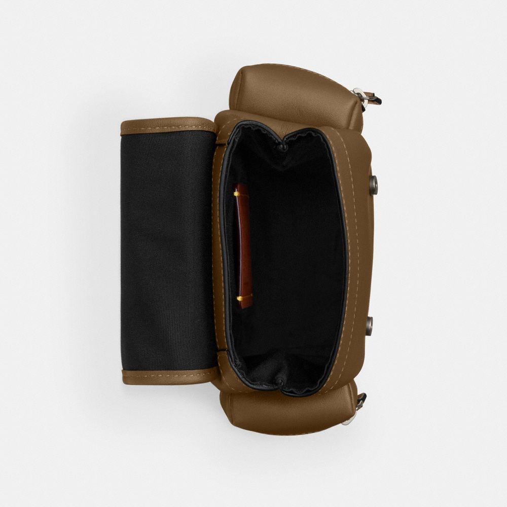 COACH®,Sprint Sling Pack,Leather,Slingback,Applique,Lined,Adjustable,Casual,Olive,Inside View,Top View