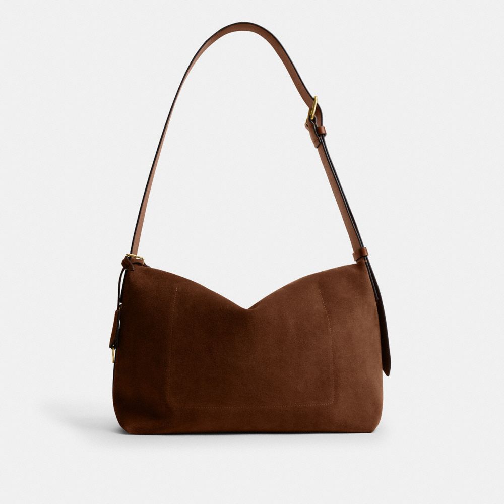 COACH®,Ludlow Messenger Bag,Leather,Suede,Messenger Bag,Lined,Casual,Brown,Back View