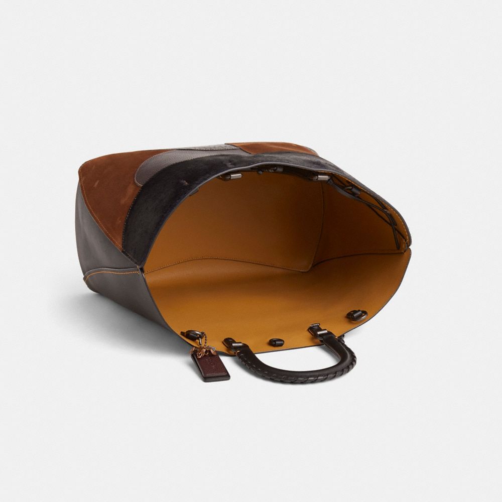 COACH®,Upcrafted Rogue Tote,Brown,Multi Color,Inside View,Top View