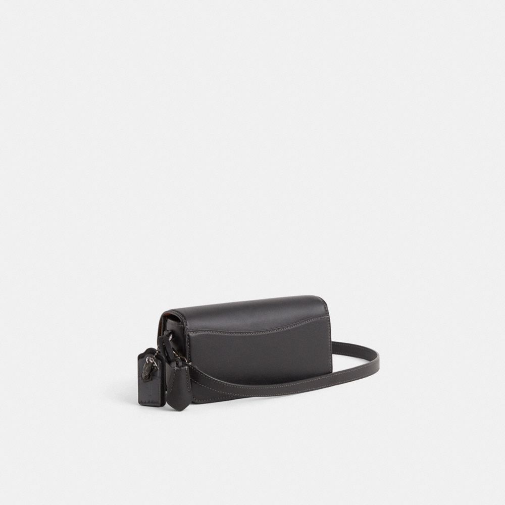 COACH®,Upcrafted Studio Bag 20,Leather,Shoulder Bag,Metal,Logo,Animal Skin Embossing,Gunmetal,Casual,Black,Angle View