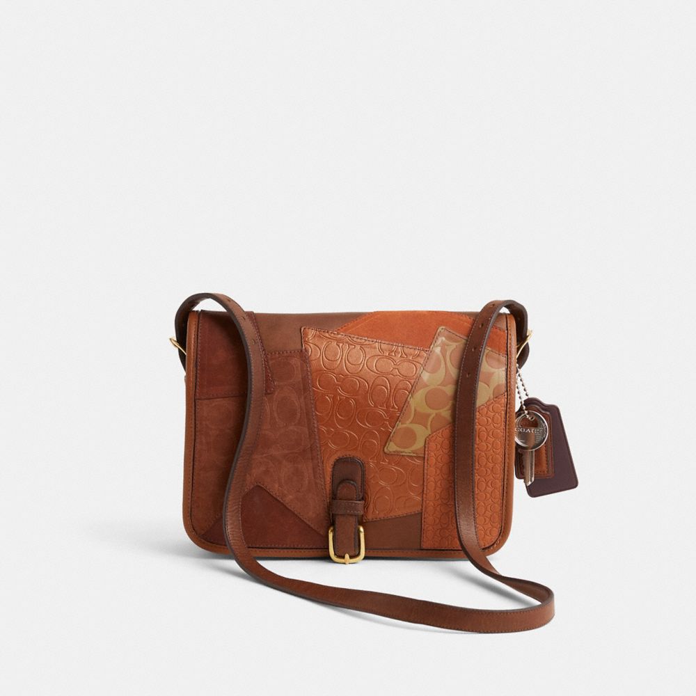 COACH®,Upcrafted Vintage Large Saddle Pouch,,Front View