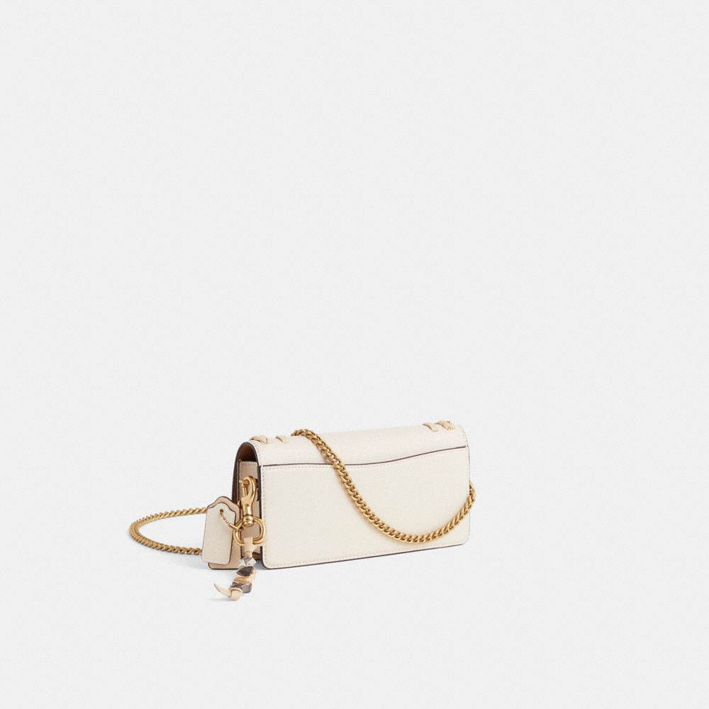 COACH®,Upcrafted Essential Long Wallet,Leather,Calfskin Leather,Crossbody,Logo,Metal,Braided,Sustainable,Casual,Cream,Angle View