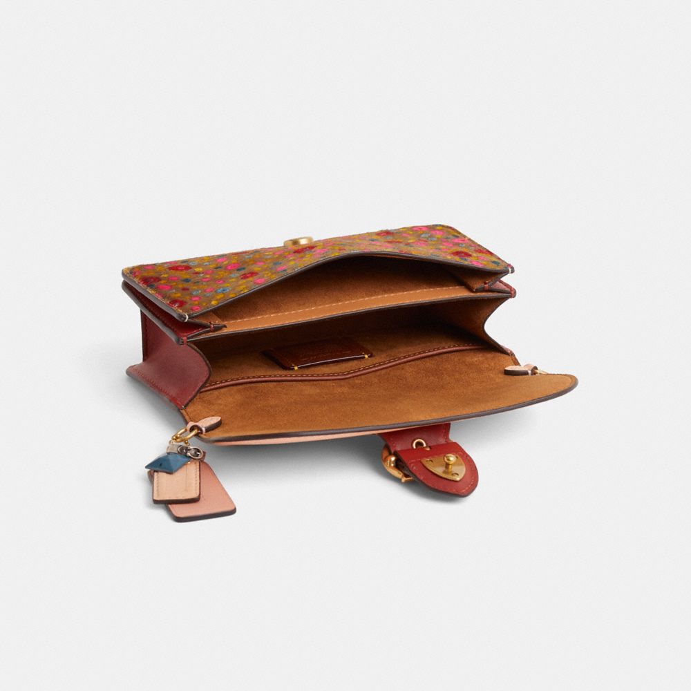 COACH®,Upcrafted Beat Crossbody Clutch,Suede,Leather,Calf Hair,Clutch,Plastic,Rubber,Faux Leather,Pattern,Color Block,Logo...,Multi Color,Inside View,Top View