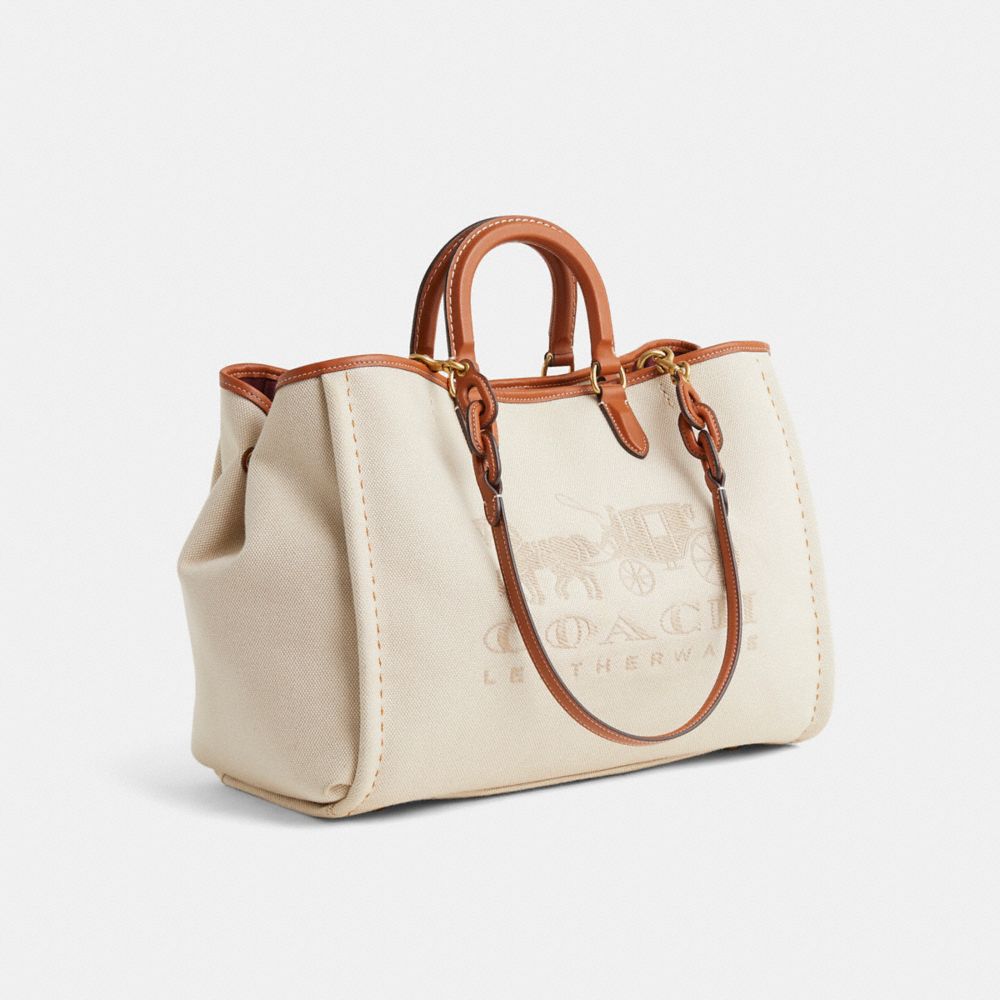 COACH®,Upcrafted Reese Tote,Cream,Angle View
