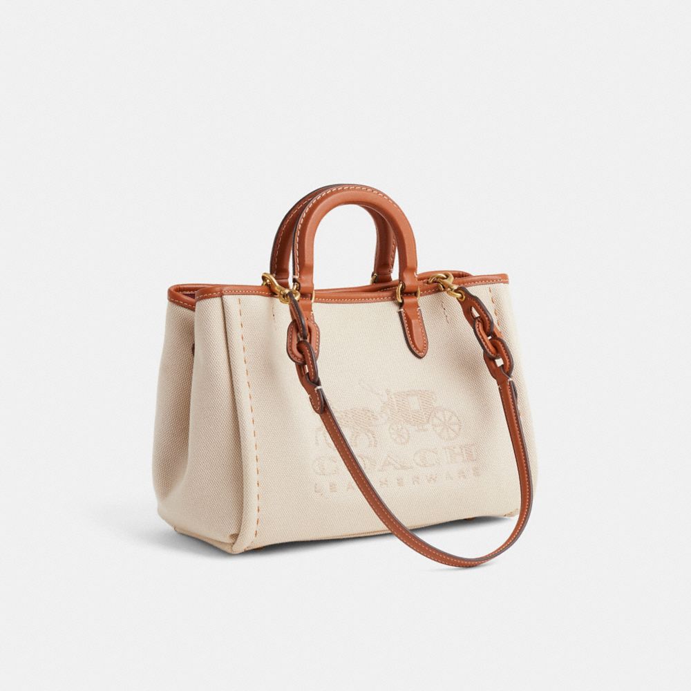 COACH®,Upcrafted Reese Tote 28,Cream,Angle View