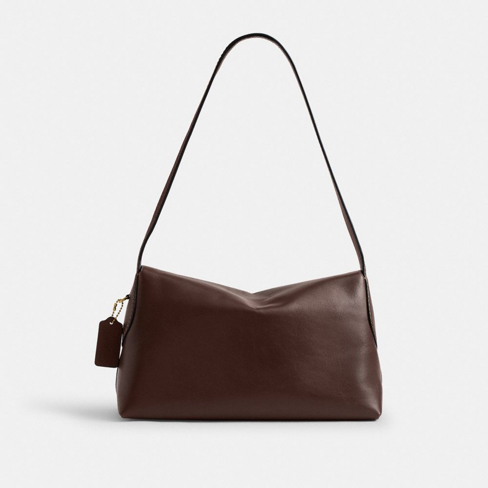 COACH®,Chelsea Shoulder Bag 30,Suede,Leather,Shoulder Bag,Pendant,3D Embellishment,Metal,Lined,Brass,Casual,Brown,Back View