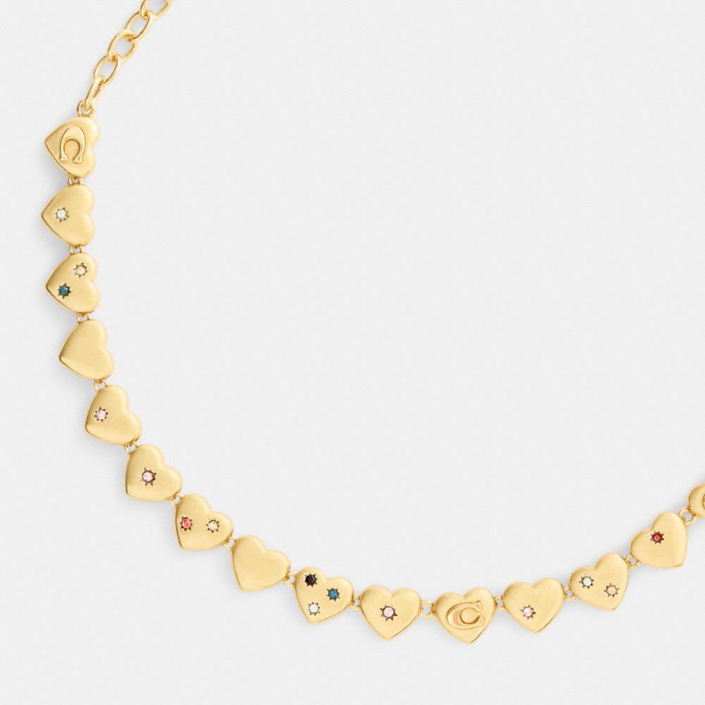 COACH®,Heart Choker Necklace,,Inside View,Top View