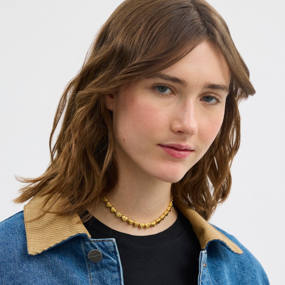 COACH®,Heart Choker Necklace,,Detail View